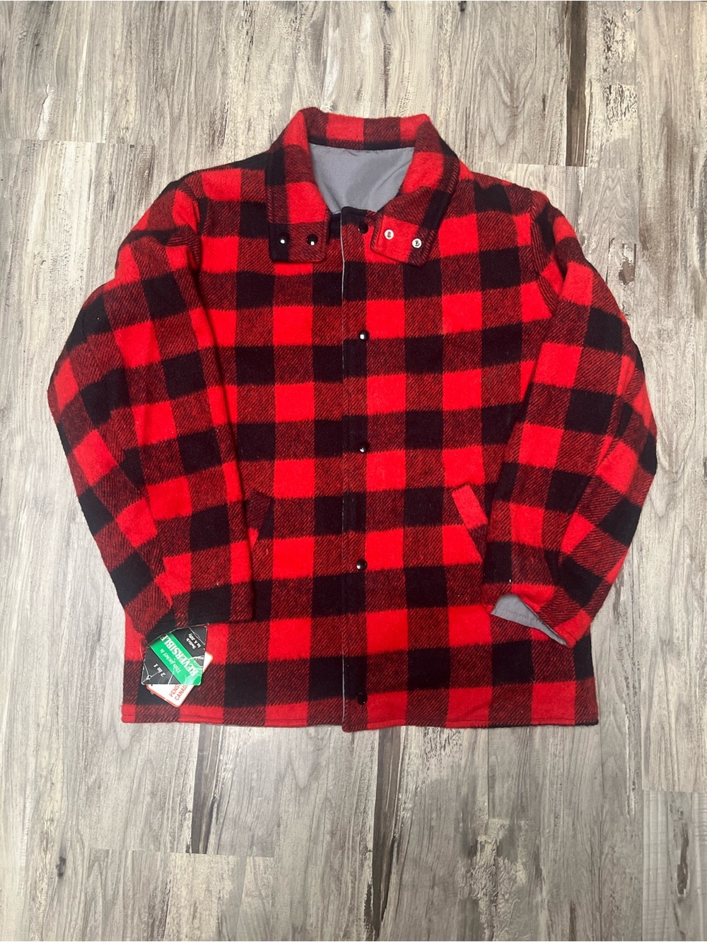 Vintage Rice Sportswear Reversible Plaid Hunting Jacket Size 40 Canada NWT
